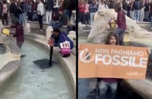 İklim aktivistleri bu kez de Roma’daki  Barcaccia çeşmesini hedef aldı