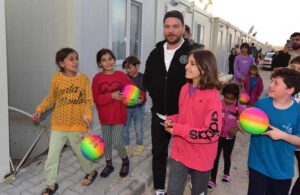 Sinan Akçıl depremzede çocuklarla buluştu