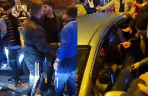 Görüntüler Fenerbahçe stadı önünden! Taraftarlar şoföre saldırdı