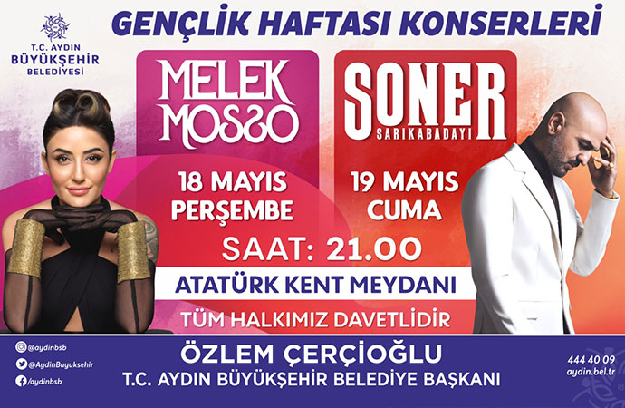 Aydın Büyükşehir Belediyesi’nden gençlik haftası konserleri