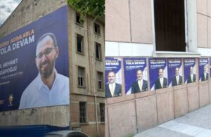 AKP kamu binalarında reklam yapmaya devam ediyor! Vergi dairesine bu kez de Kasapoğlu’nun afişleri asıldı