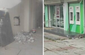 Bitişiğindeki binanın duvarını kırıp bankaya giren hırsızları alarma yakalandı