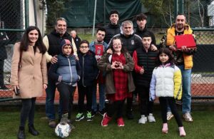 Down sendromlu çocuklar Beşiktaş’ın antrenmanını ziyaret etti