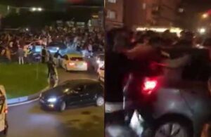 Otomobil kutlama yapan Galatasaraylıların arasına daldı! 2 yaralı