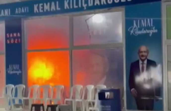 CHP seçim ofisinde yangın çıktı