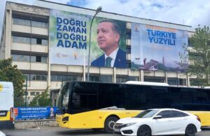 Ümraniye’deki vergi dairesine Erdoğan pankartı asıldı!