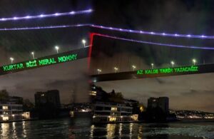 Fatih Sultan Mehmet Köprüsü’ne seçim mesajı yansıtıldı