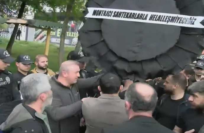 AKP İl Başkanlıklarına siyah çelenk bırakıldı: Montajcı sahtekarlarla helalleşmeyeceğiz