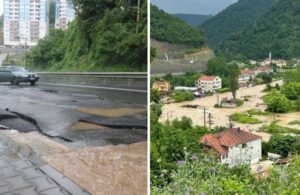Zonguldak’ta mahalle göl oldu, yollar kabardı!