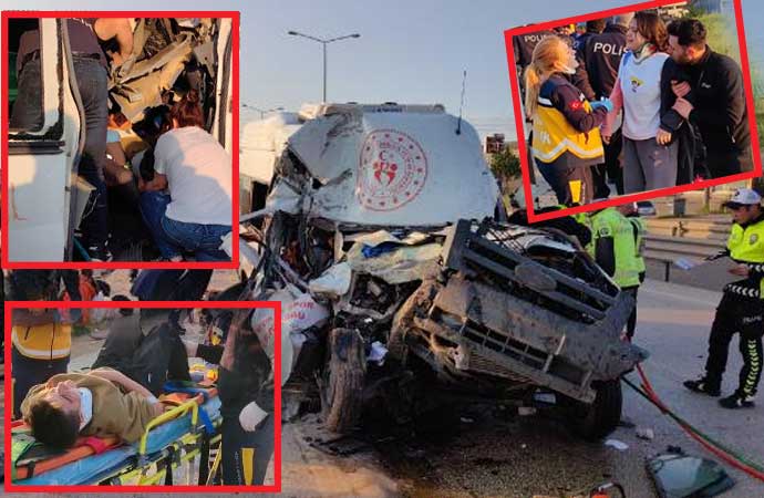 Bursa’da feci kaza! Sporcuları taşıyan minibüs hafriyat kamyonuna çarptı: 1 ölü, 16 yaralı