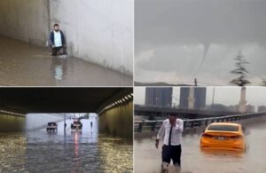 Ankara’da sel, hortum, dolu! Sokaklar göle döndü, ev ve iş yerlerini su bastı
