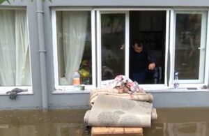 Ordu’da sel! Depremzede ailenin evini su bastı