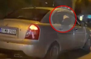 Görüntüler Adana’dan! Trafikteki Suriyeli, araçta kalçasını dışarı çıkardı
