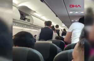 Uçağa son anda binmeye çalışan yolcu ortalığı bir birine kattı