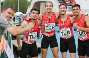 4×400 U23 erkek bayrak takımından hem Türkiye rekoru hem gümüş madalya