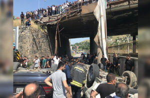 Erzurum’da feci kaza! Otomobil ile kamyonet köprüden alt yola uçtu