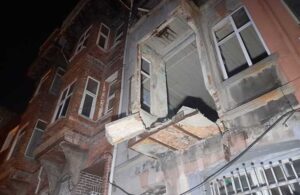 İstanbul’da metruk binanın balkonu çöktü! Sokakta kimsenin olmaması faciayı önledi