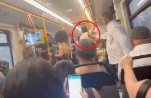 Metroda eşini başka bir kadınla bastı!