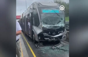 Üsküdar’da metrobüs kazası! Araçlarda hasar oluştu