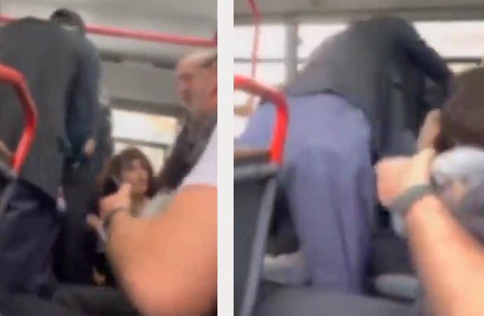 İki kadın otobüste birbirine girdi, yolcular neye uğradığını şaşırdı!