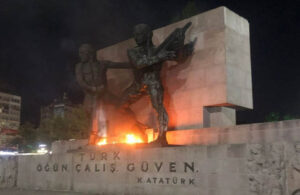 Güven Park anıtını ateşe verdiler!