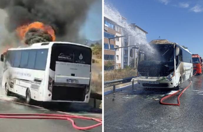 Kastamonu’da İBB midibüsü yandı