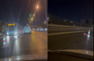 Resmen cinayete teşebbüs! İBB’nin yol tamiri için koyduğu dubalara çarparak metrobüsün önüne attı