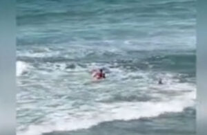 Sarıyer’de dalgalara aldırış etmeyen kadın ölümden döndü