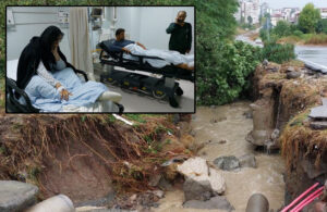 Samsun’da sel felaketi! 4 kişilik aile birbirlerine sarılarak ölümden kurtuldular