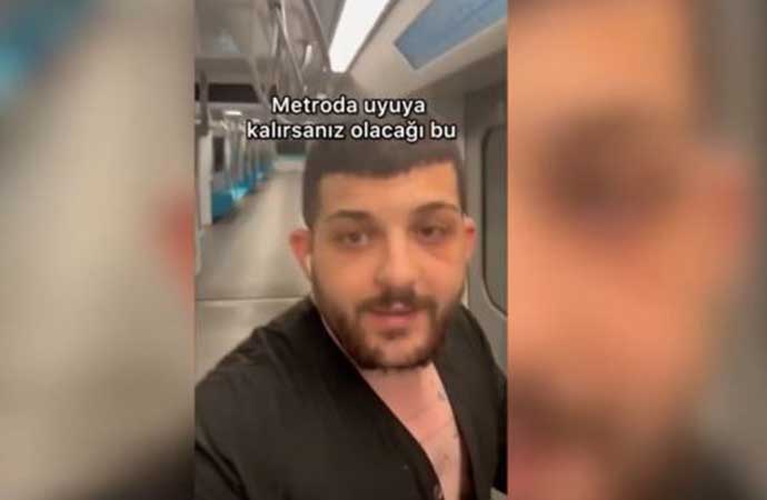 Sosyal medyada videosu paylaşıldı: Son metroda uyuyakalırsanız ne olur?