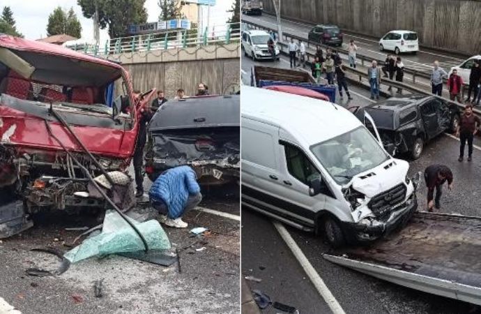Zincirleme kaza İstanbul yönünü trafiğe kapattı! 1 yaralı