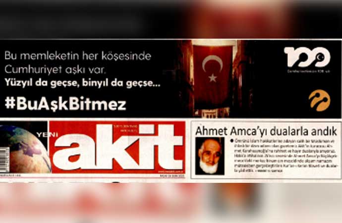 Gerici Akit Turkcell reklamındaki Atatürk’ü bile sansürledi!