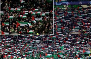 Siyasi liderlerin tersine halk insanlığın yanında! Celtic taraftarından Filistin’e büyük destek