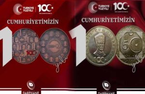 Darphane’nin Cumhuriyet’in 100. yılına özel bastırdığı hatıra parasında AKP sloganı kullanıldı