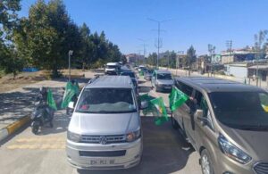 HÜDA PAR’lılardan eylemlerin yasaklandığı Van’da Hamas’a destek konvoyu