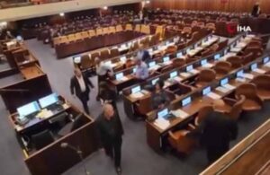 İsrail Meclisi’nde panik! Yükselen siren sesini duyan milletvekilleri sığınağa koştu