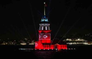 Kız Kulesi, Türk Bayrağı ile ışıklandırıldı