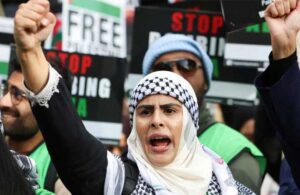 Londra’da binlerce kişiden İsrail’e “Katliamı durdur” çağrısı
