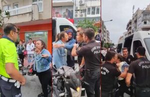 Kask takmayan kadın polise bağırdı! Sakinleşmeyince yaka paça gözaltına alındı