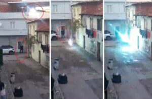 Elektrik kablosu patladı! Video çeken kadın ölümden döndü