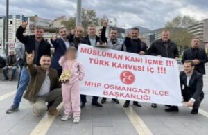 MHP’liler Starbucks önünde! ‘Müslüman kanı içmeyin Türk kahvesi için’