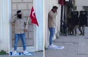 İsrail bayrağına basıp elinde Türk bayrağıyla başına silah dayayan Pakistanlı tutuklandı