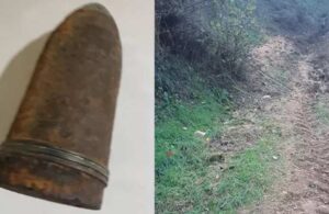 İzmir’de ormanda 1’inci Dünya Savaşı’ndan kalma top mermisi bulundu