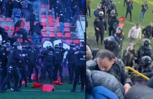 Amatör Lig maçında ortalık savaş alanına döndü, koltuklar fırlatıldı polis gazla müdahale etti