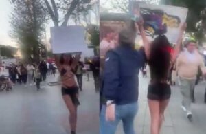 Bağdat Caddesi’nde ‘memelere özgürlük’ sloganıyla yürüyen Melisa Aydınalp’e yurt dışı yasağı