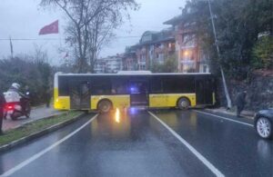 Beşiktaş’ta İETT otobüsü duvara çarptı! Trafik durdu
