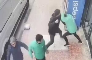 Yolda tartıştıkları kişileri iş yeri önünde beklediler, taşla yumrukla saldırdılar
