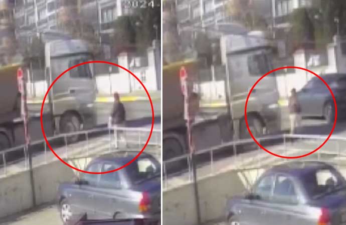 Yaya geçidinin üzerinde duran hafriyat kamyonu karşıya geçmeye çalışan kadını ezdi