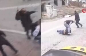 İstanbul’da sokak ortasında çekiçli-keserli kavga! Birbirlerine acımadan vurdular