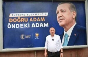 Erdoğan’ın ‘Doğru adam öndeki adam’ pankartı önünde poz veren Özdağ: Ne dersiniz?